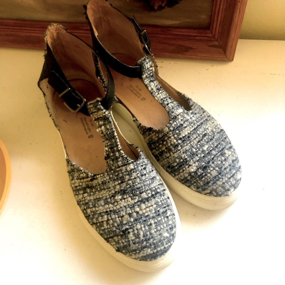Anthropologie Tweed Mary Jane Sneakers